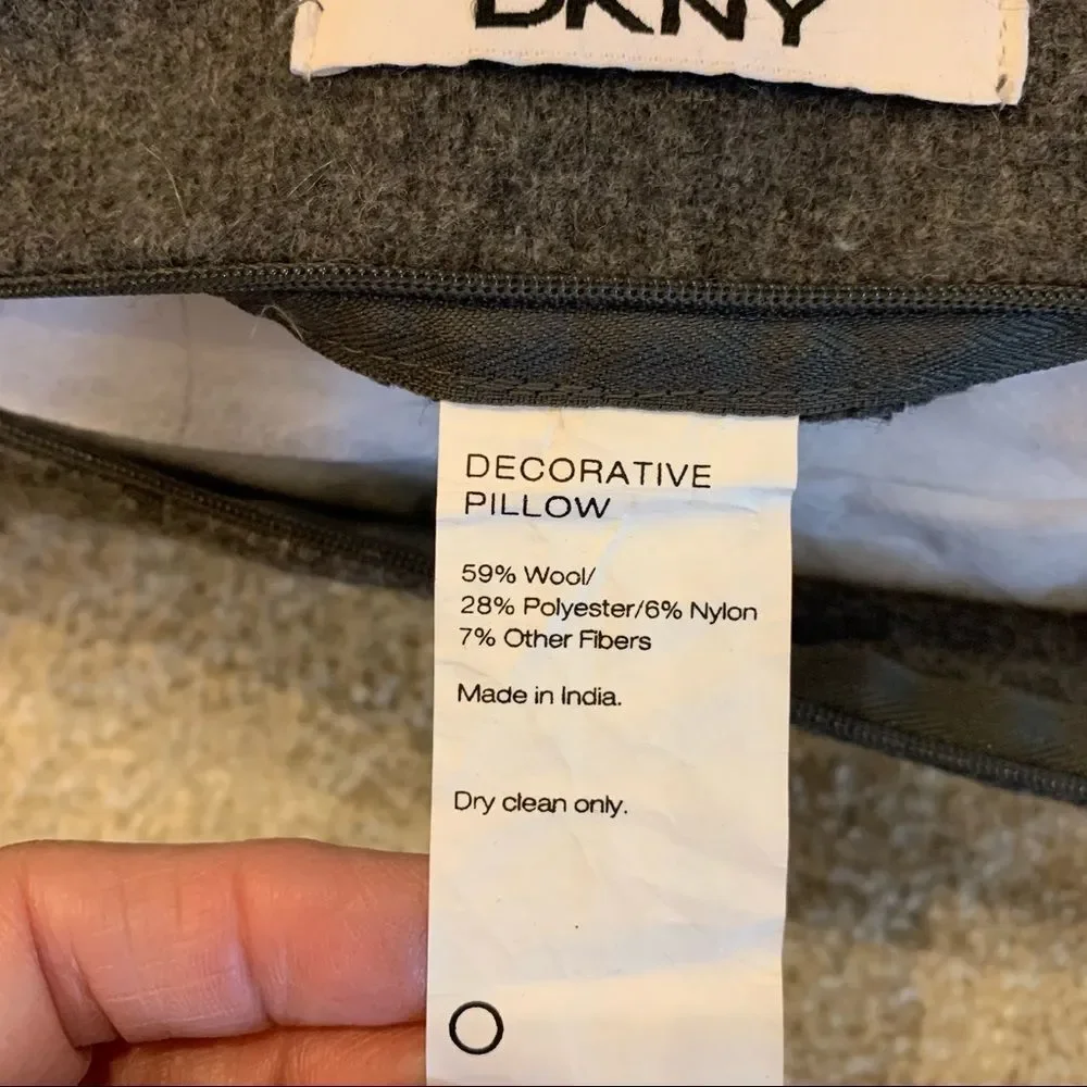 DKNY Accent Gray Wool Decorative‎ Pillow